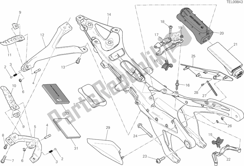 All parts for the Rear Frame Comp. Of the Ducati Superbike 1199 Panigale S ABS Brasil 2015